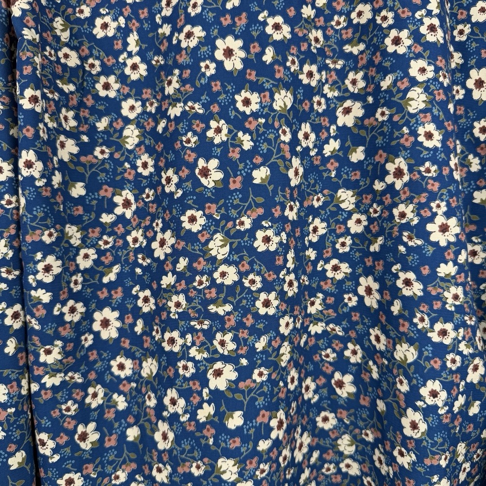 Floral Sleeveless 2X Blue Floral‎ Blouse Tank Top Womens Cottagecore Peasant - Picture 3 of 11
